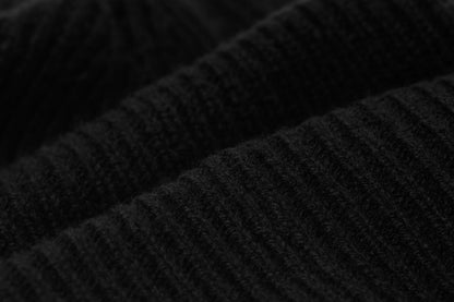 Black Cashmere Merino Wool Beanie