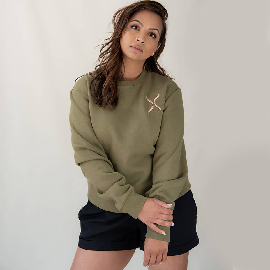 Military Olive GOTS® Organic Cotton Crewneck Sweatshirt