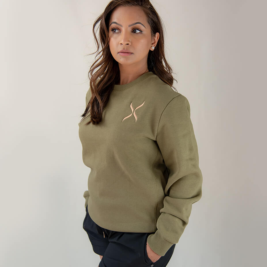 Military Olive GOTS® Organic Cotton Crewneck Sweatshirt