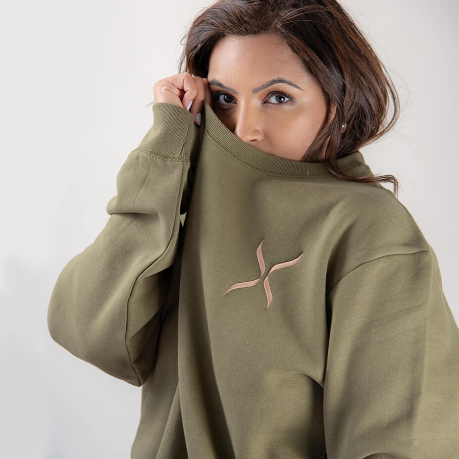 Military Olive GOTS® Organic Cotton Crewneck Sweatshirt