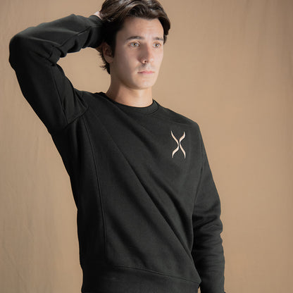 Black GOTS® Organic Cotton Crewneck Sweatshirt