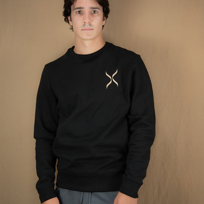 Black GOTS® Organic Cotton Crewneck Sweatshirt