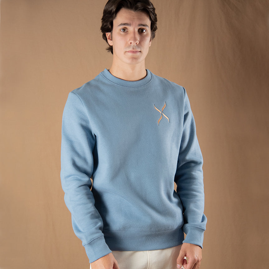 Cloudy Blue GOTS® Organic Cotton Crewneck Sweatshirt