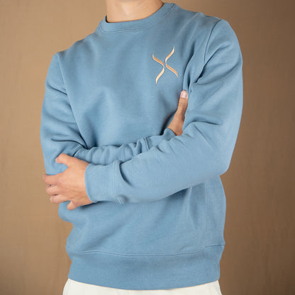 Cloudy Blue GOTS® Organic Cotton Crewneck Sweatshirt