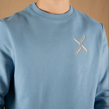 Cloudy Blue GOTS® Organic Cotton Crewneck Sweatshirt