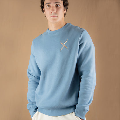 Cloudy Blue GOTS® Organic Cotton Crewneck Sweatshirt