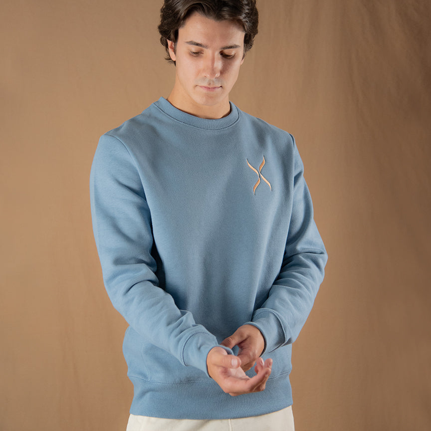 Cloudy Blue GOTS® Organic Cotton Crewneck Sweatshirt