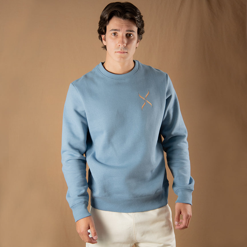 Cloudy Blue GOTS® Organic Cotton Crewneck Sweatshirt