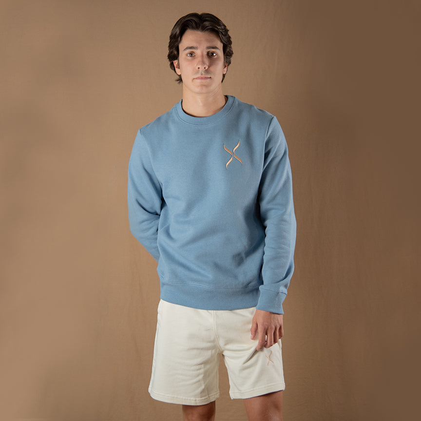 Cloudy Blue GOTS® Organic Cotton Crewneck Sweatshirt