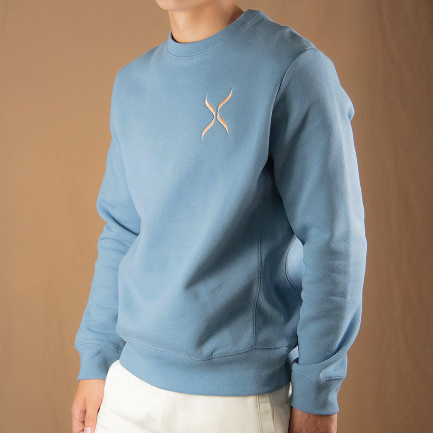 Cloudy Blue GOTS® Organic Cotton Crewneck Sweatshirt